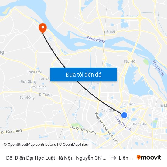 Đối Diện Đại Học Luật Hà Nội - Nguyễn Chí Thanh to Liên Hà map
