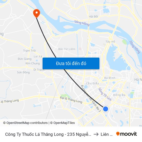 Công Ty Thuốc Lá Thăng Long - 235 Nguyễn Trãi to Liên Hà map