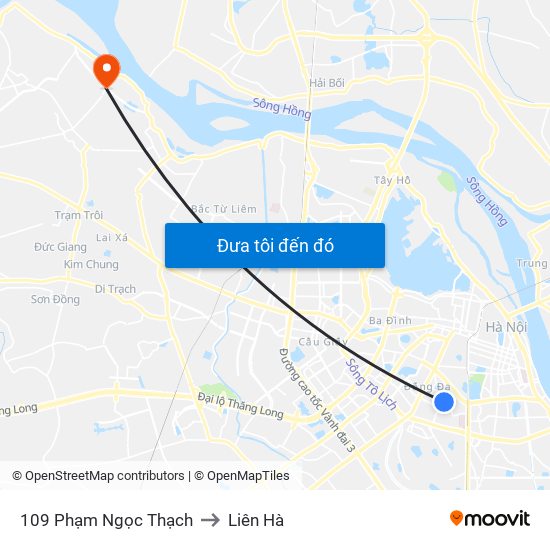 109 Phạm Ngọc Thạch to Liên Hà map