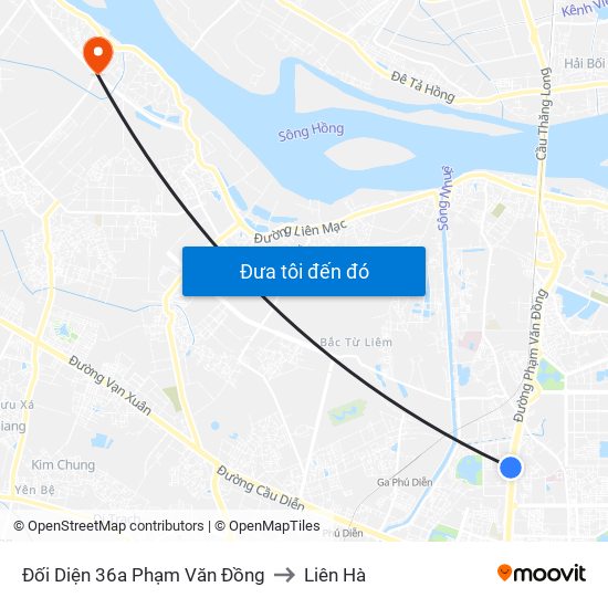 Đối Diện 36a Phạm Văn Đồng to Liên Hà map