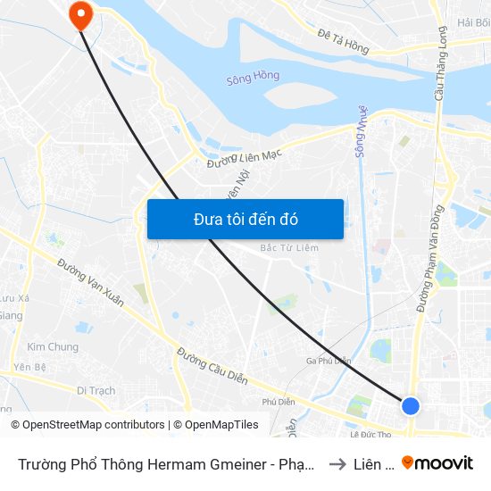 Trường Phổ Thông Hermam Gmeiner - Phạm Văn Đồng to Liên Hà map