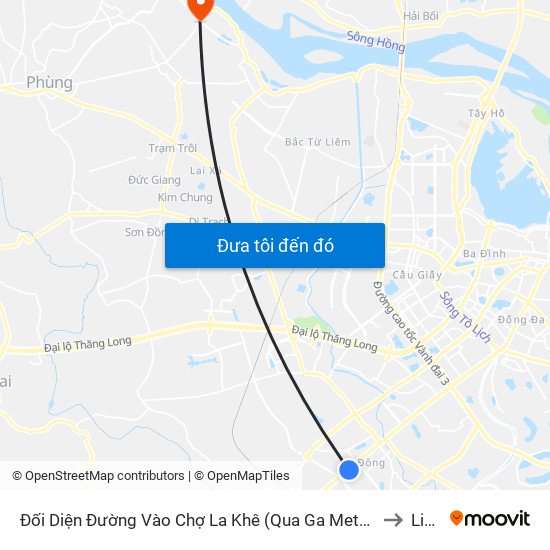 Đối Diện Đường Vào Chợ La Khê (Qua Ga Metro La Khê) - 405 Quang Trung (Hà Đông) to Liên Hà map