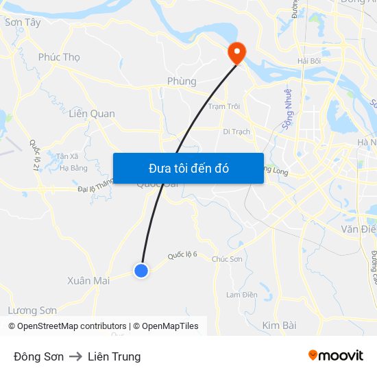 Đông Sơn to Liên Trung map