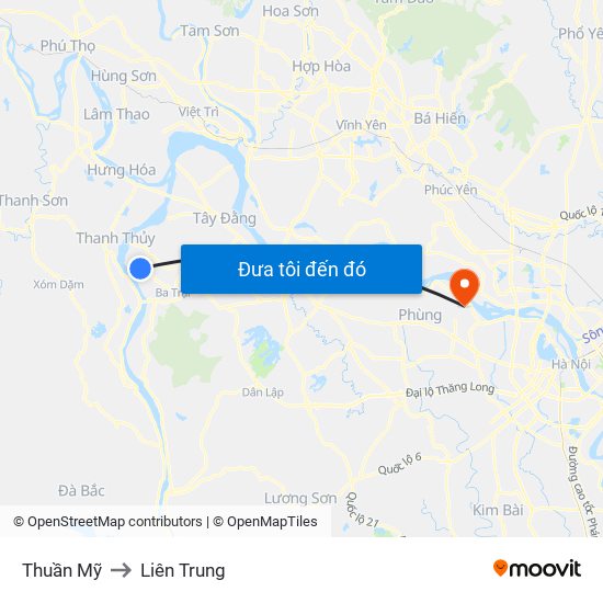 Thuần Mỹ to Liên Trung map