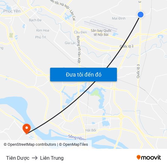 Tiên Dược to Liên Trung map