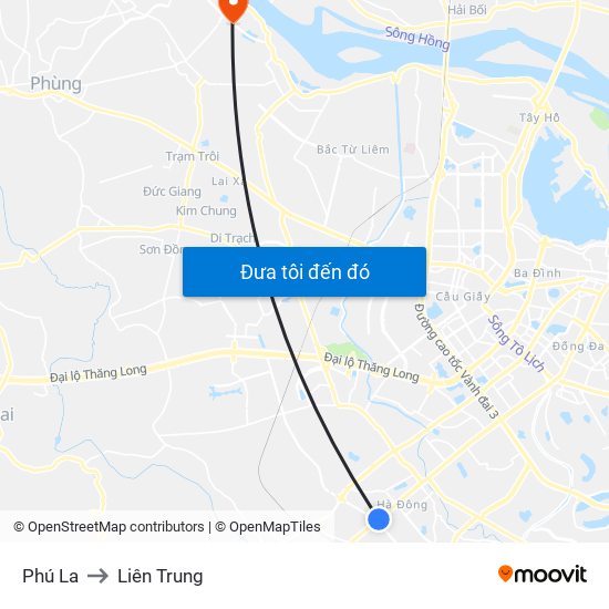 Phú La to Liên Trung map