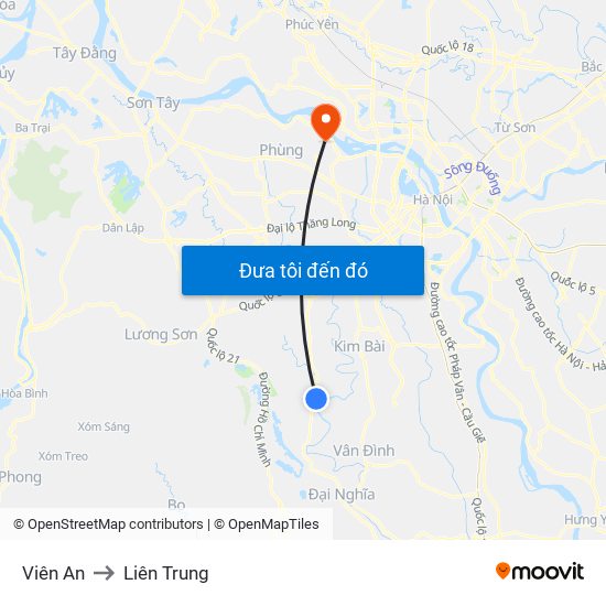 Viên An to Liên Trung map