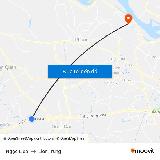 Ngọc Liệp to Liên Trung map