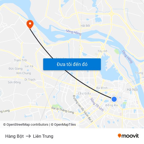 Hàng Bột to Liên Trung map