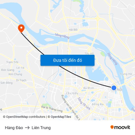 Hàng Đào to Liên Trung map