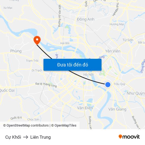 Cự Khối to Liên Trung map