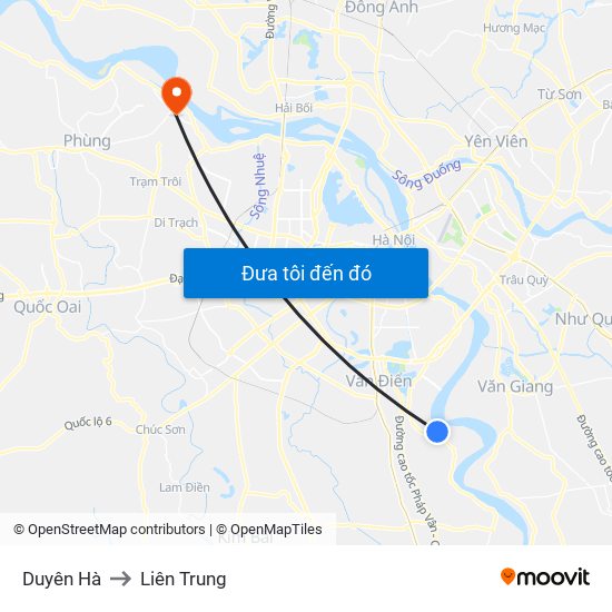 Duyên Hà to Liên Trung map