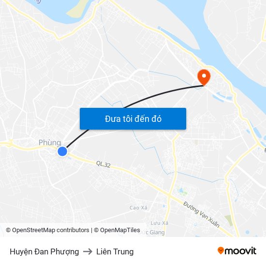 Huyện Đan Phượng to Liên Trung map