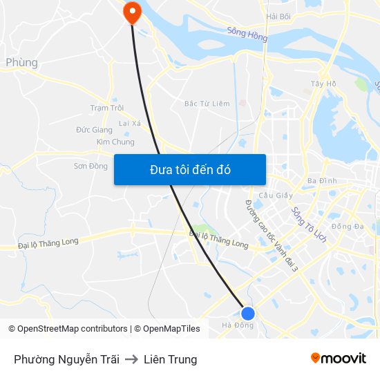 Phường Nguyễn Trãi to Liên Trung map