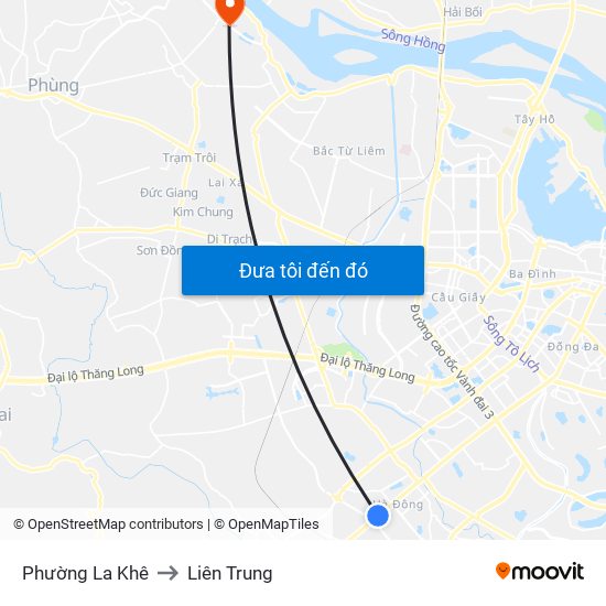 Phường La Khê to Liên Trung map