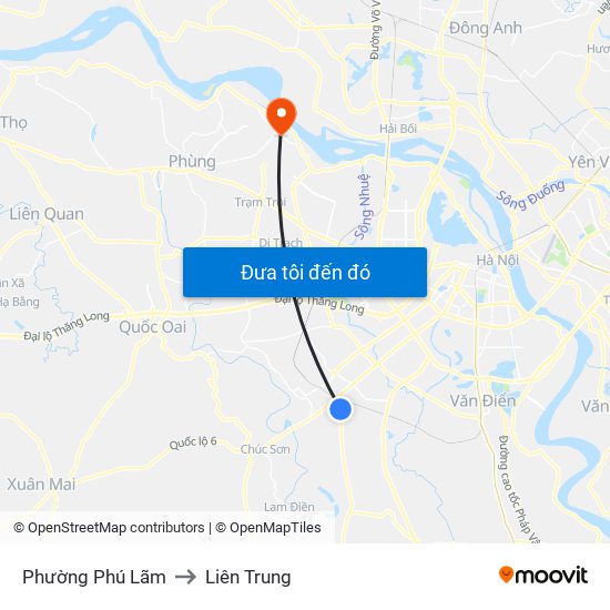 Phường Phú Lãm to Liên Trung map