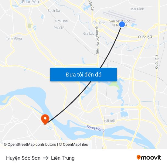 Huyện Sóc Sơn to Liên Trung map