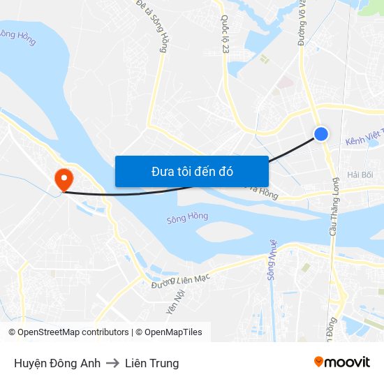 Huyện Đông Anh to Liên Trung map