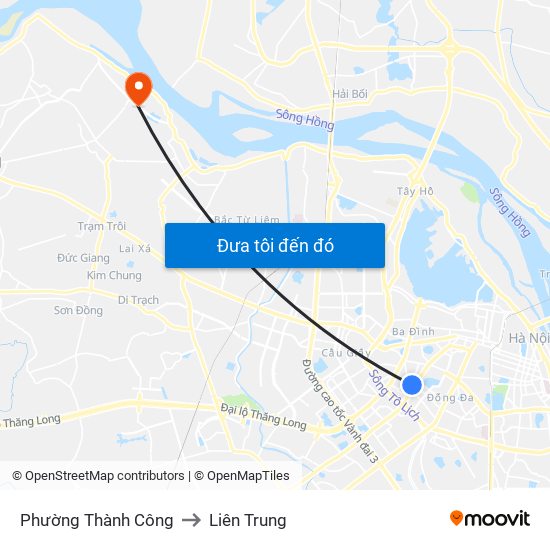 Phường Thành Công to Liên Trung map