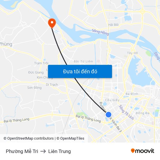 Phường Mễ Trì to Liên Trung map