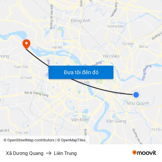 Xã Dương Quang to Liên Trung map