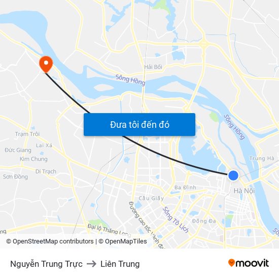 Nguyễn Trung Trực to Liên Trung map
