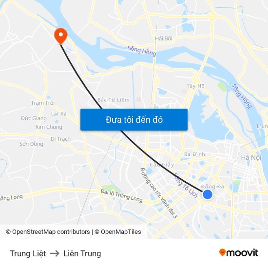 Trung Liệt to Liên Trung map