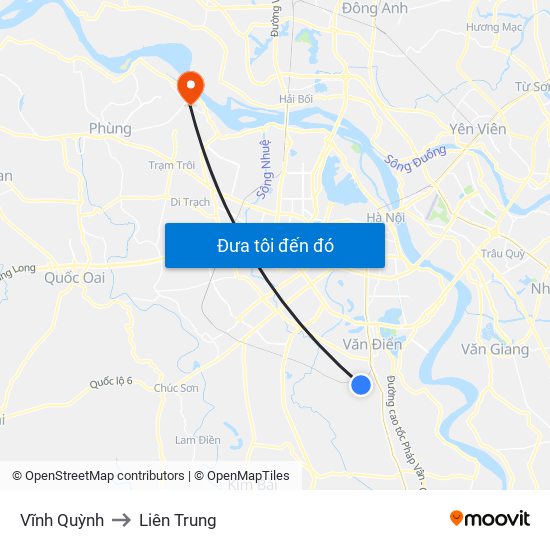 Vĩnh Quỳnh to Liên Trung map