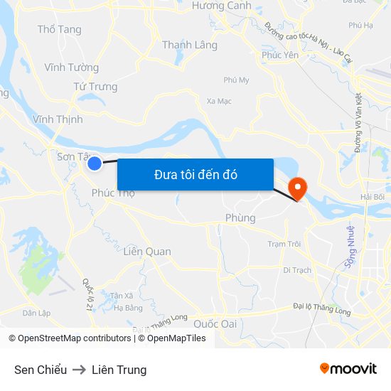 Sen Chiểu to Liên Trung map
