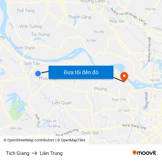 Tích Giang to Liên Trung map
