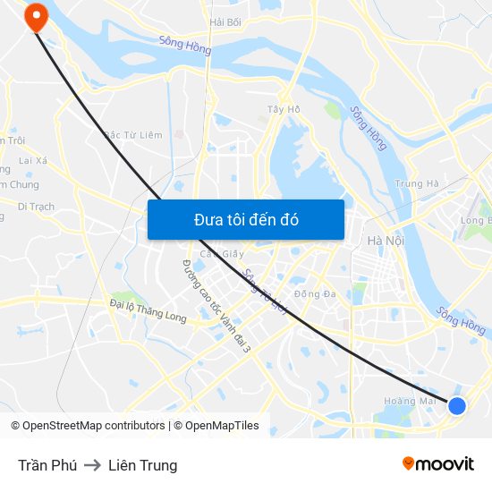 Trần Phú to Liên Trung map