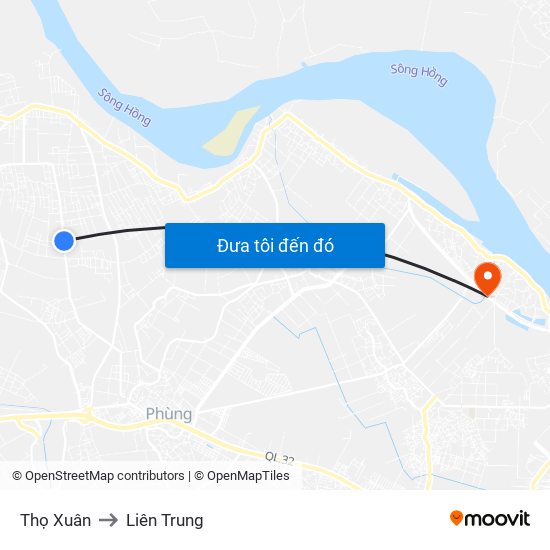Thọ Xuân to Liên Trung map