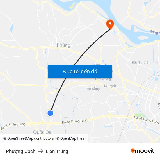 Phượng Cách to Liên Trung map