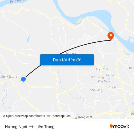 Hương Ngải to Liên Trung map