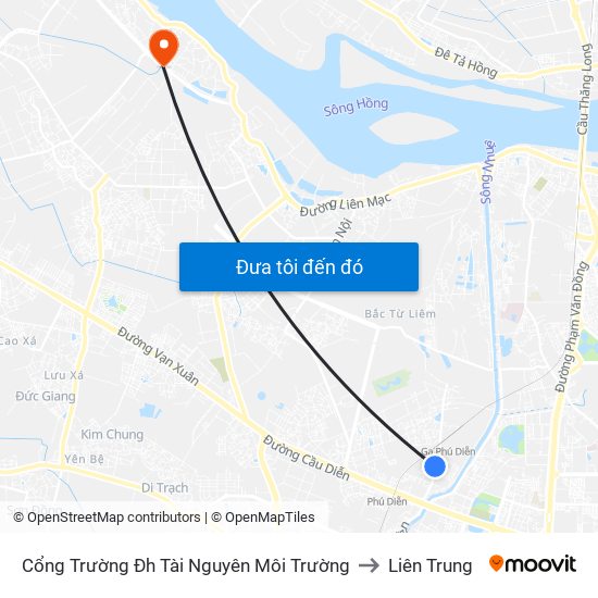 Cổng Trường Đh Tài Nguyên Môi Trường to Liên Trung map