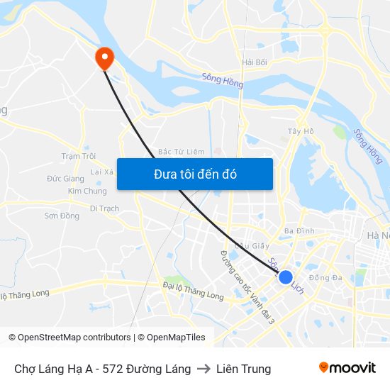 Chợ Láng Hạ A - 572 Đường Láng to Liên Trung map