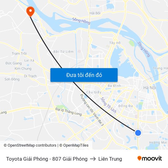 Toyota Giải Phóng - 807 Giải Phóng to Liên Trung map