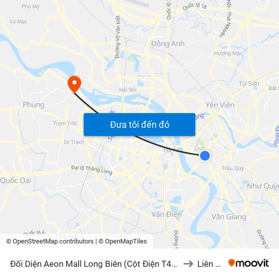 Đối Diện Aeon Mall Long Biên (Cột Điện T4a/2a-B Đường Cổ Linh) to Liên Trung map