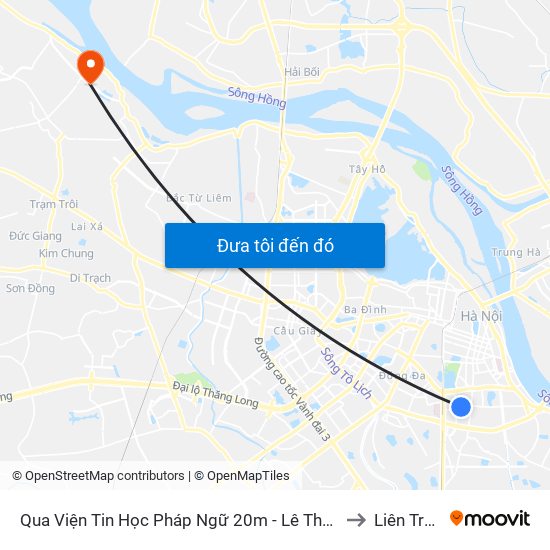 Qua Viện Tin Học Pháp Ngữ 20m - Lê Thanh Nghị to Liên Trung map