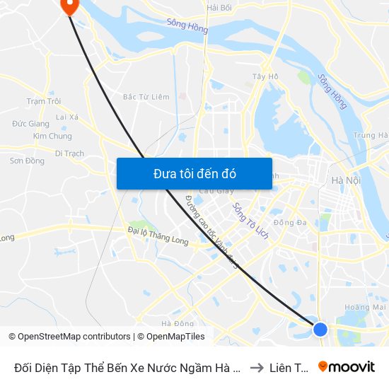 Đối Diện Tập Thể Bến Xe Nước Ngầm Hà Nội - Ngọc Hồi to Liên Trung map