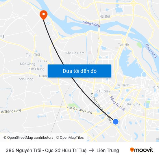 386 Nguyễn Trãi - Cục Sở Hữu Trí Tuệ to Liên Trung map