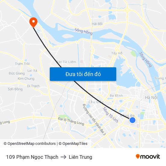 109 Phạm Ngọc Thạch to Liên Trung map