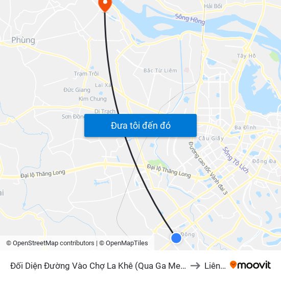 Đối Diện Đường Vào Chợ La Khê (Qua Ga Metro La Khê) - 405 Quang Trung (Hà Đông) to Liên Trung map