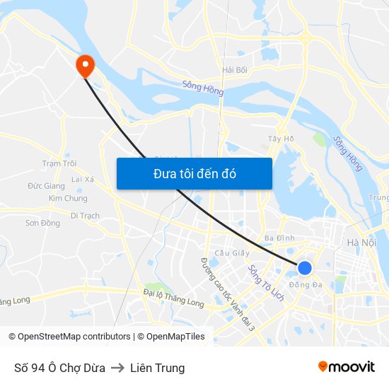 Số 94 Ô Chợ Dừa to Liên Trung map