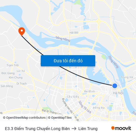 E3.3 Điểm Trung Chuyển Long Biên to Liên Trung map