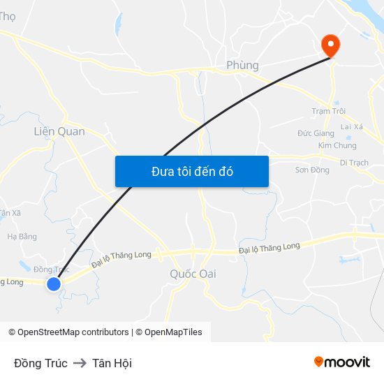 Đồng Trúc to Tân Hội map