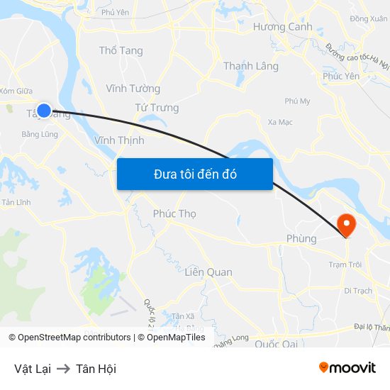 Vật Lại to Tân Hội map