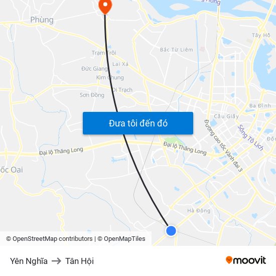 Yên Nghĩa to Tân Hội map