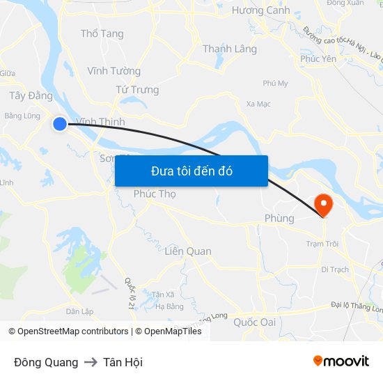 Đông Quang to Tân Hội map