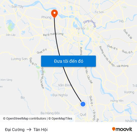 Đại Cường to Tân Hội map